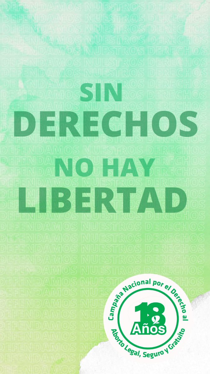 CampAbortoLegal's tweet photo. ¡SIN DERECHOS NO HAY LIBERTAD!
💚Defendamos nuestro derecho a la protesta. https://t.co/PjHQTSCRQJ