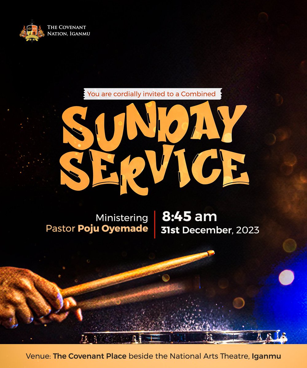 TCNIganmu's tweet photo. It has been an awesome year!๐บ๐ป๐๐ป
Join us tomorrow at the Covenant Place as we offer thanksgiving to God for the year 2023.
This will be a combined Sunday service you don't want to miss at all.
Time: 8:45 am
See you tomorrow!
#TheCovenantNation
#TCNIganmu
#TheLastSunday https://t.co/9bUaNp6m8s