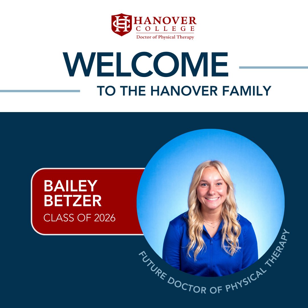 WELCOME Bailey! Bailey chose Hanover because it's accelerated, and she can learn from wherever. She wants to be a PT because she believes that many problems relating to the body can be treated with physical exercises, and she wants to make a difference in someone's life.