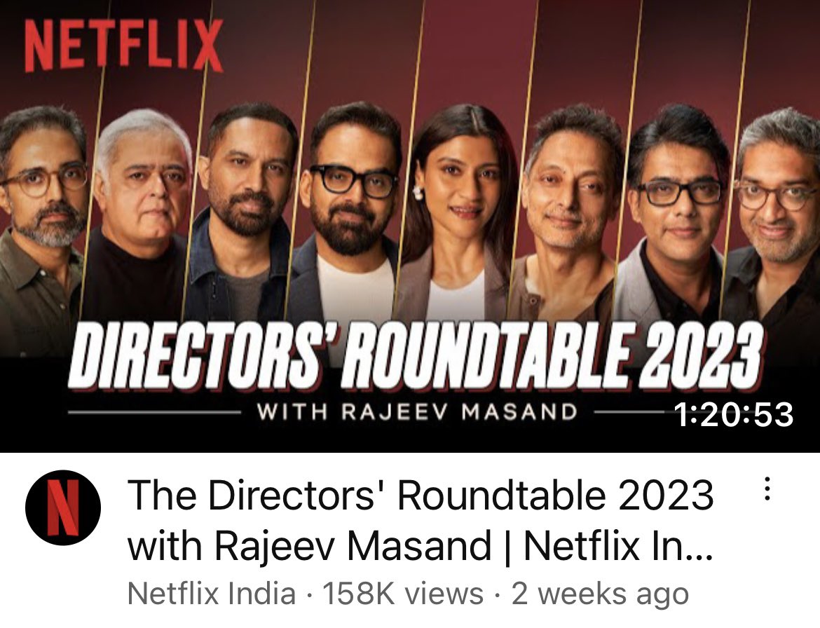 Loved watching this recent roundtable with some of my favourite directors. Insightful & inspiring for sure. These guys are our real stars! ❤️Thank you @RajeevMasand & @NetflixIndia! #Bollywood #filmmakers #storytelling @rajndk @mehtahansal @sujoy_g @konkonas