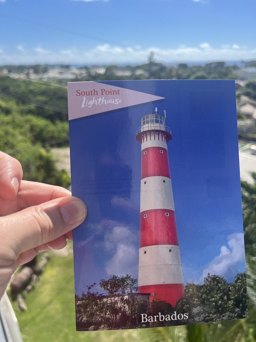 BarbadosStamps's tweet photo. Itโs the nearest Iโll ever get to #extremephilately but hereโs a pre paid #Barbados postcard featuring South Point Lighthouse, which is also a blurred dot in the background. On its way to @ChestneyNathan any day soon! #xtremephilately #postcards #philately https://t.co/dKpsv0Y2ne