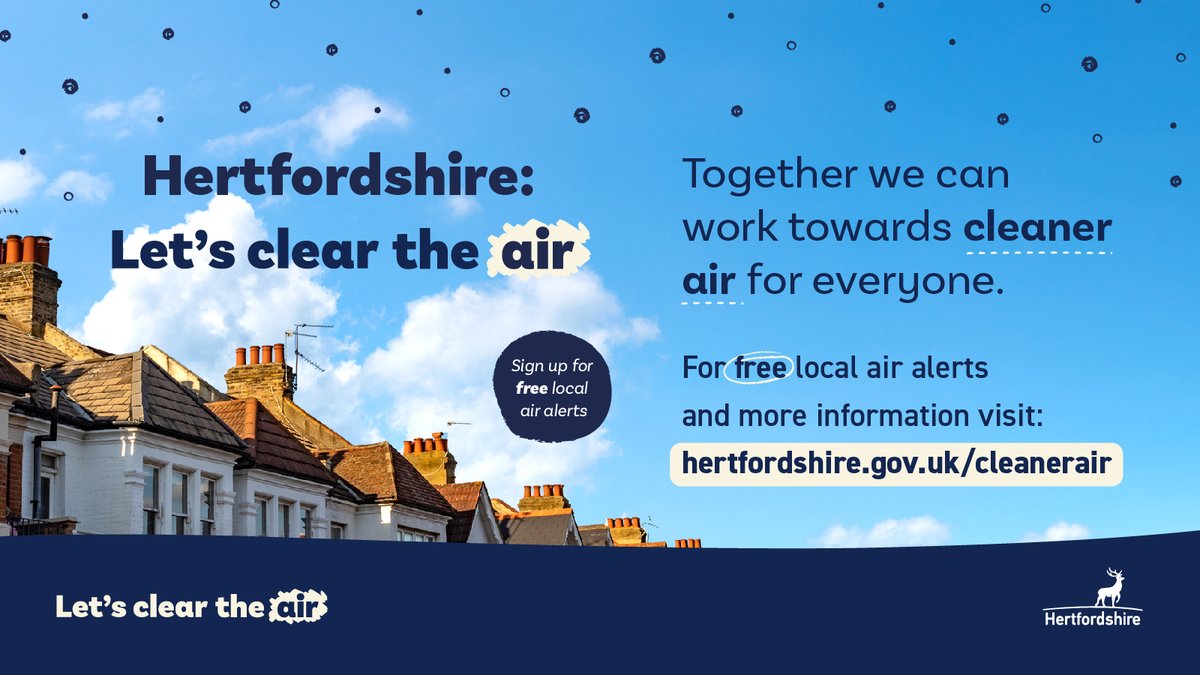 Today is #cleanairnight find out more information and ways you can help visit hertfordshire.gov.uk/cleanerair and to signup for local air alerts for free.
