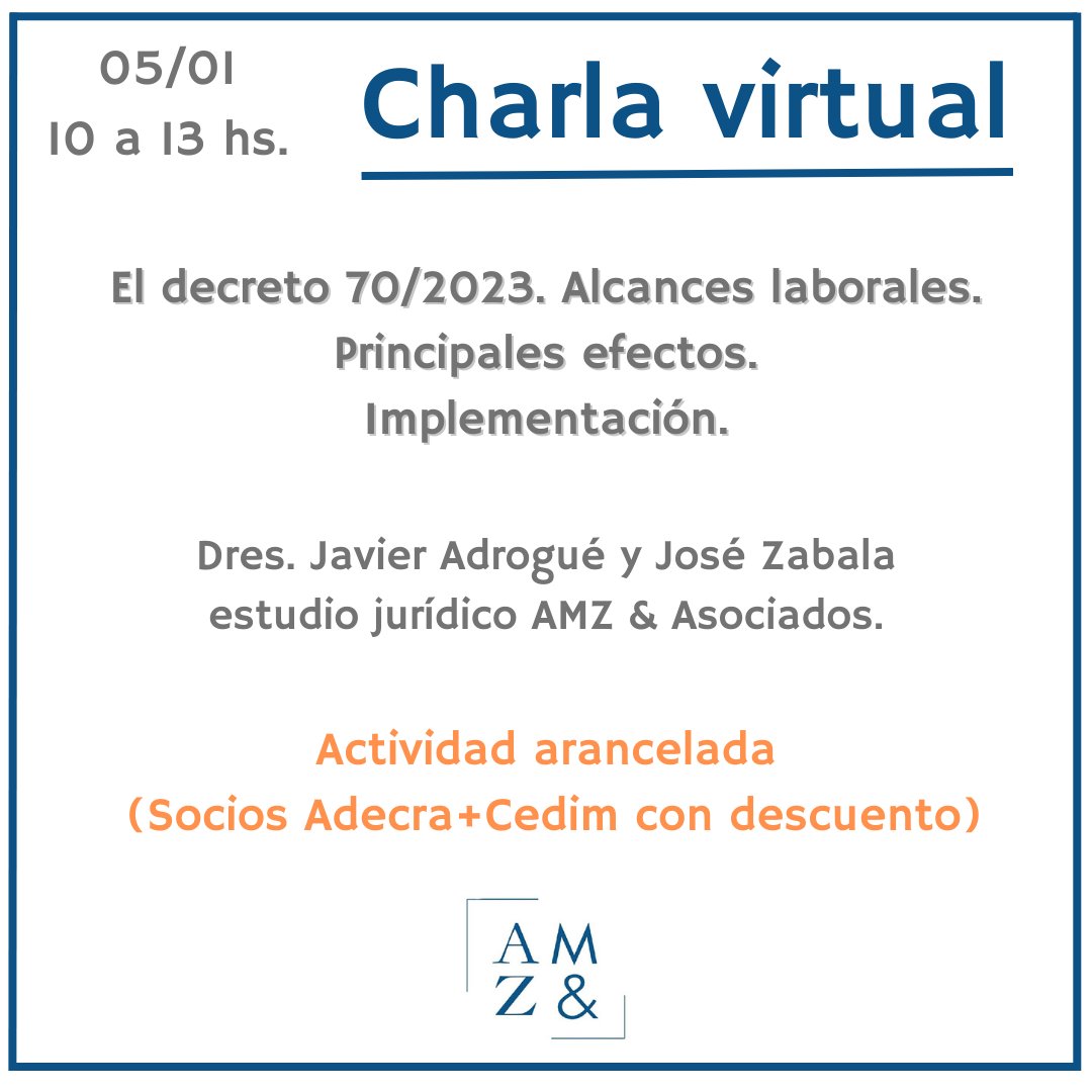 adecracedim's tweet photo. MAÑANA!!! 
Inscripciones: degirolamo@amzabogados.com.ar
xamena@amzabogados.com.ar https://t.co/iuzf71trKl