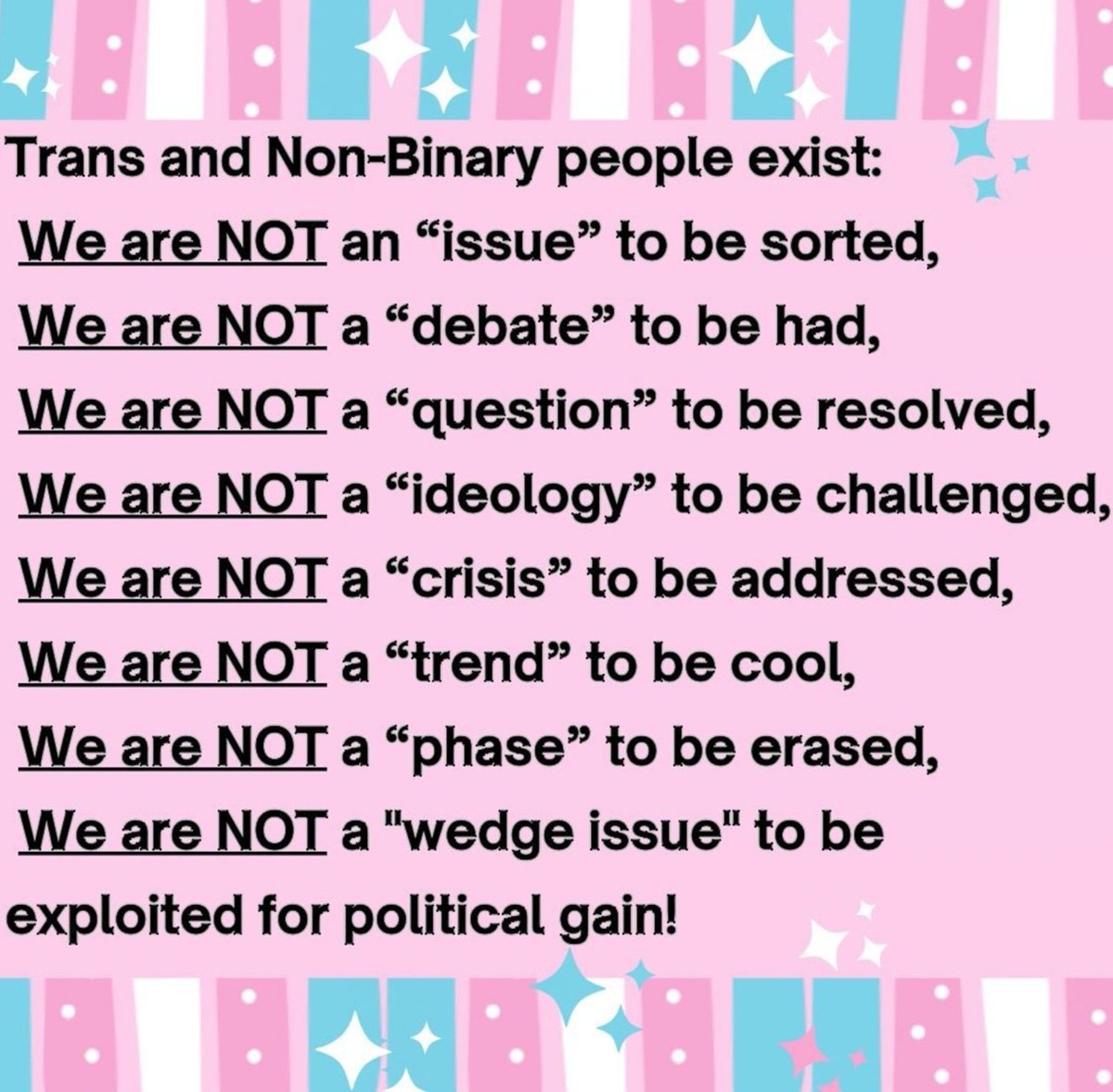 #Transgender #lgbtqia 
🏳️‍⚧️🏳️‍⚧️🏳️‍⚧️🏳️‍⚧️🏳️‍⚧️🏳️‍⚧️🏳️‍⚧️🏳️‍⚧️🏳️‍⚧️
🩷🩷🩷🤍🤍🤍🩵🩵🩵
#TransRightsAreHumanRights