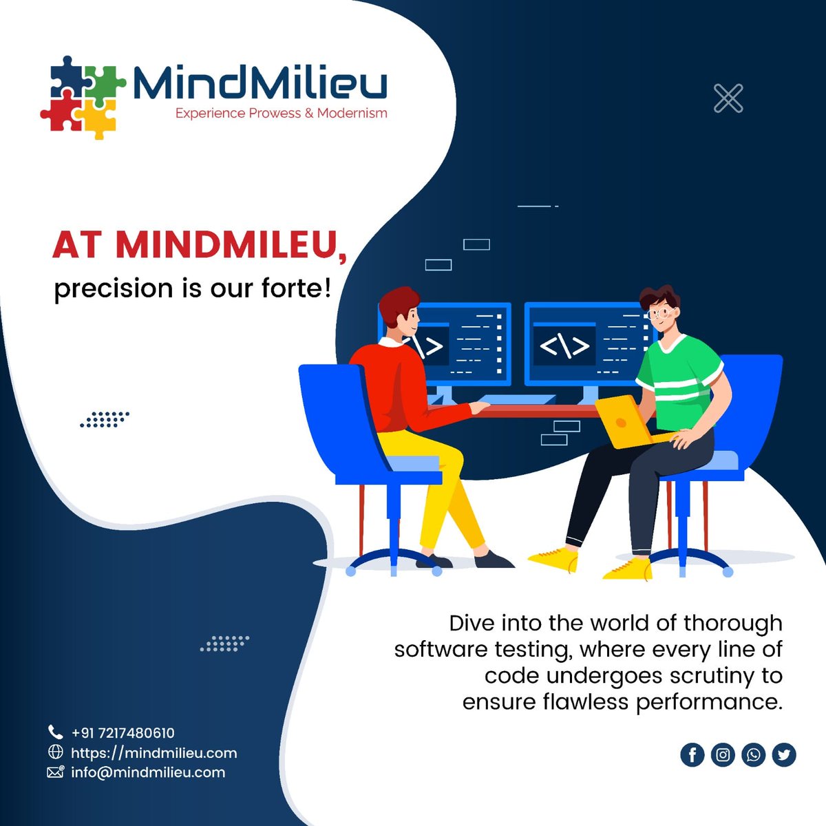 mindmilieu's tweet image. 🔎 Explore the precision of software testing at MindMileu! Our team meticulously examines every piece of code to guarantee seamless performance. 

Trust us for excellence in every line of code! 💻✨ 

#MindMileu #SoftwareQuality #CodePerfection #TechExcellence #SoftwareQuality