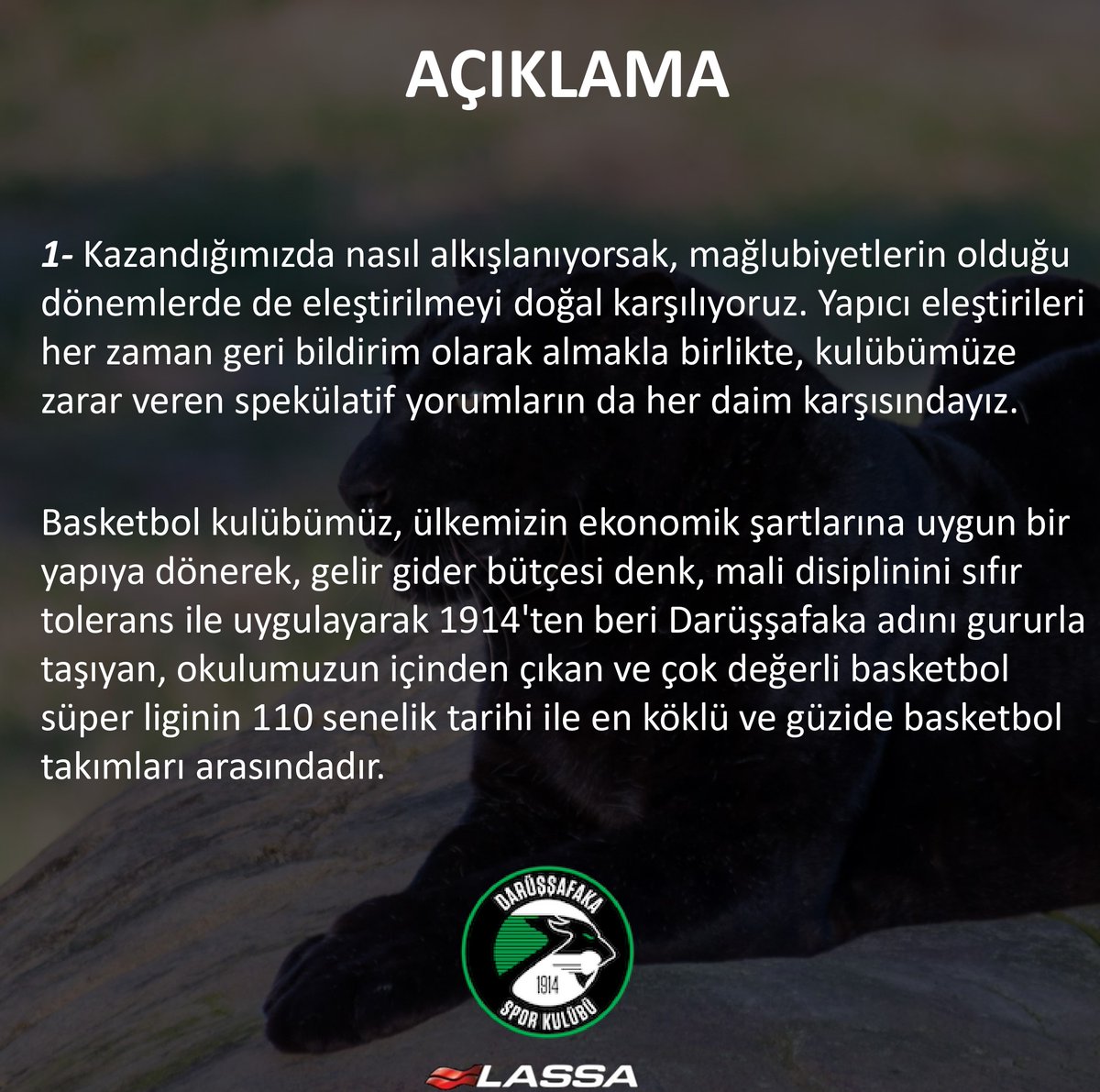 dackabasket's tweet photo. Değerli Daçka Ailesi ve Değerli Basketbol Camiasına Açık Duyuru! #vazgeçmekyok https://t.co/ZbO4STRwLn