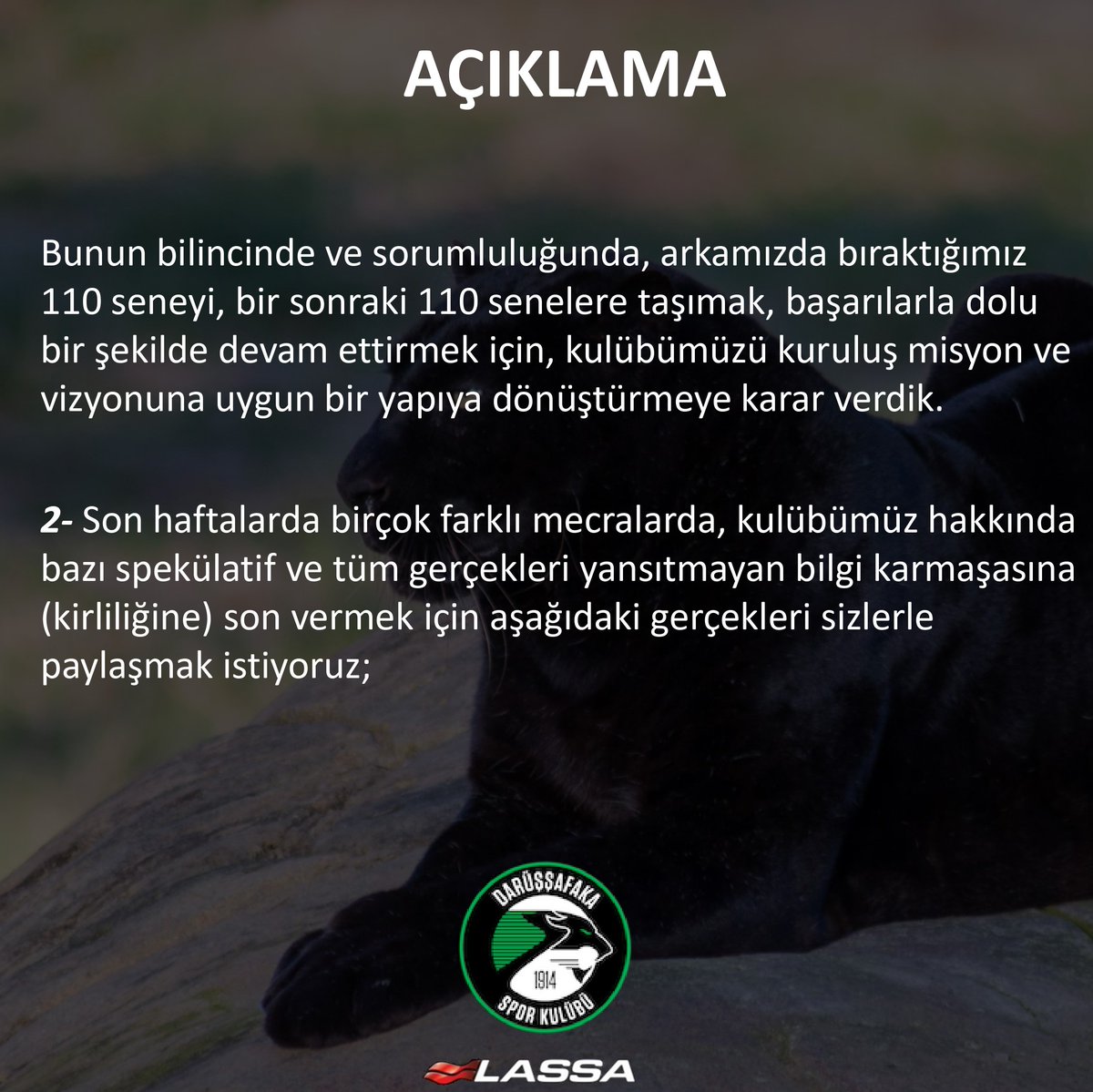 dackabasket's tweet photo. Değerli Daçka Ailesi ve Değerli Basketbol Camiasına Açık Duyuru! #vazgeçmekyok https://t.co/ZbO4STRwLn