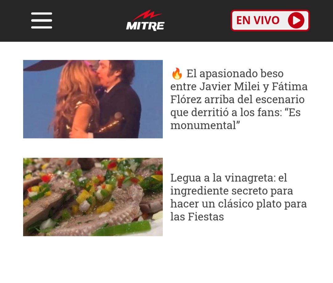 Jajajaja. Porque ponen éstas noticias una al lado de la otra? Se pasan 
#Beso #lenguaALaVinagreta #Milei