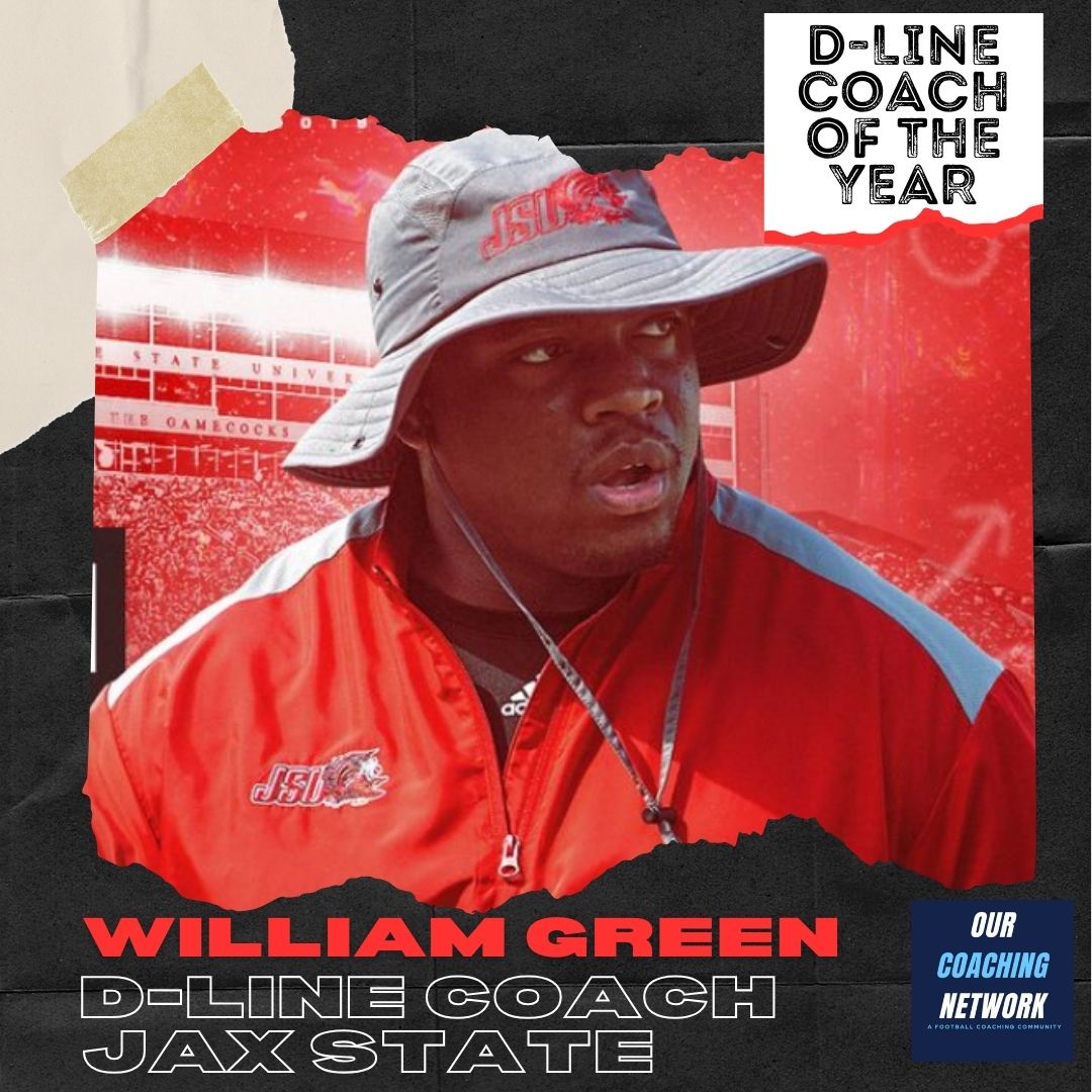 🏈D-Line Coach of The Year🏈

Our Conference USA D-Line Coach of the Year is <a href="/JaxStateFB/">Jax State Football</a>'s <a href="/coach_willgreen/">William Green</a>👏

Had the Leader in Sacks &amp; 3 in the Top 7, a DL tied for the Leader in QB Pressures &amp; Hurries, &amp; the Highest @pff Graded DL ✍️

DL Coach of The Year🧵👇