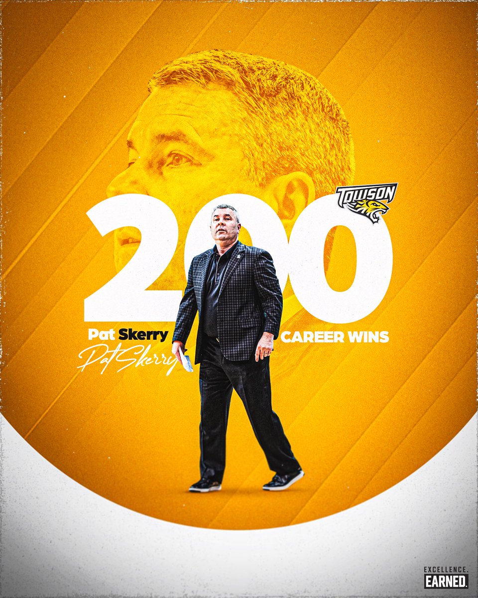 Win 2️⃣0️⃣0️⃣ for <a href="/CoachPatSkerry/">Pat Skerry</a> at Towson!

#GohTigers
