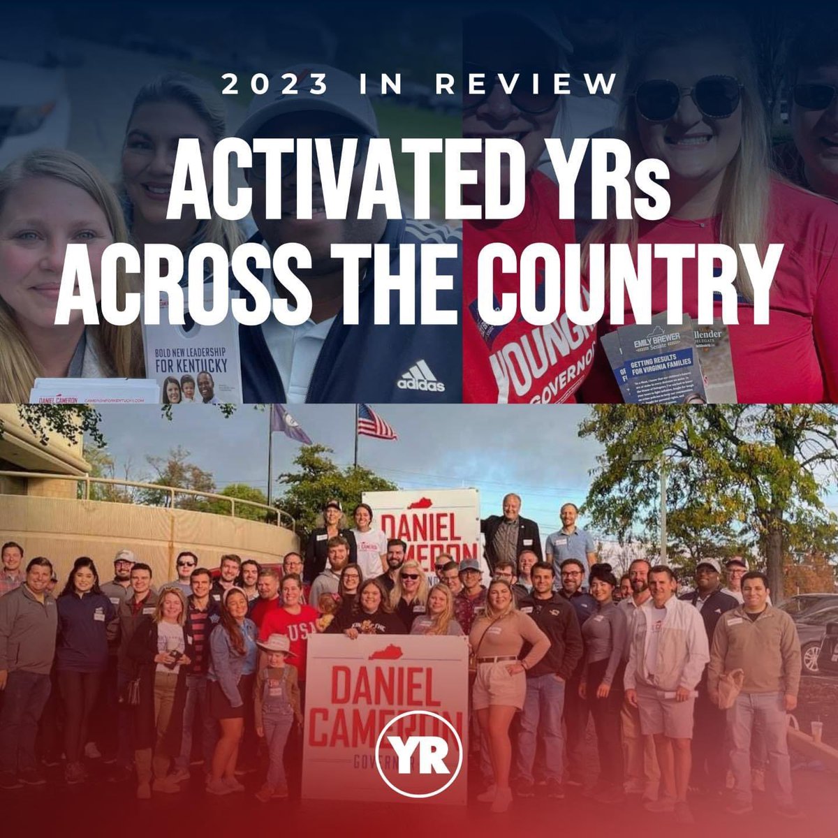 We activated YRs across the country to support pro-life ballot propositions in Ohio, a YR Gubernatorial candidate in Kentucky, and a YR State Senator in Virginia. 🇺🇸

#YoungRepublicans #YRsLead