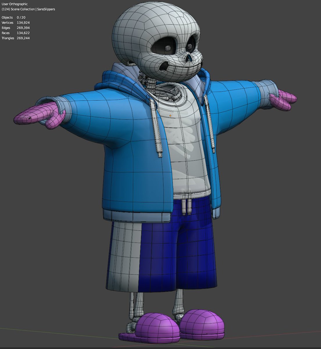 poesidious's tweet photo. I get asked this a lot, but I'm actually a vertex modler. Meaning, I hardly if at all use the sculpting tools and just model using vertex point manipulation. My model edge flow ends up clean af and the model is easier to edit and animate doing it this way.
#blender #sans https://t.co/eqCnaUhJs7