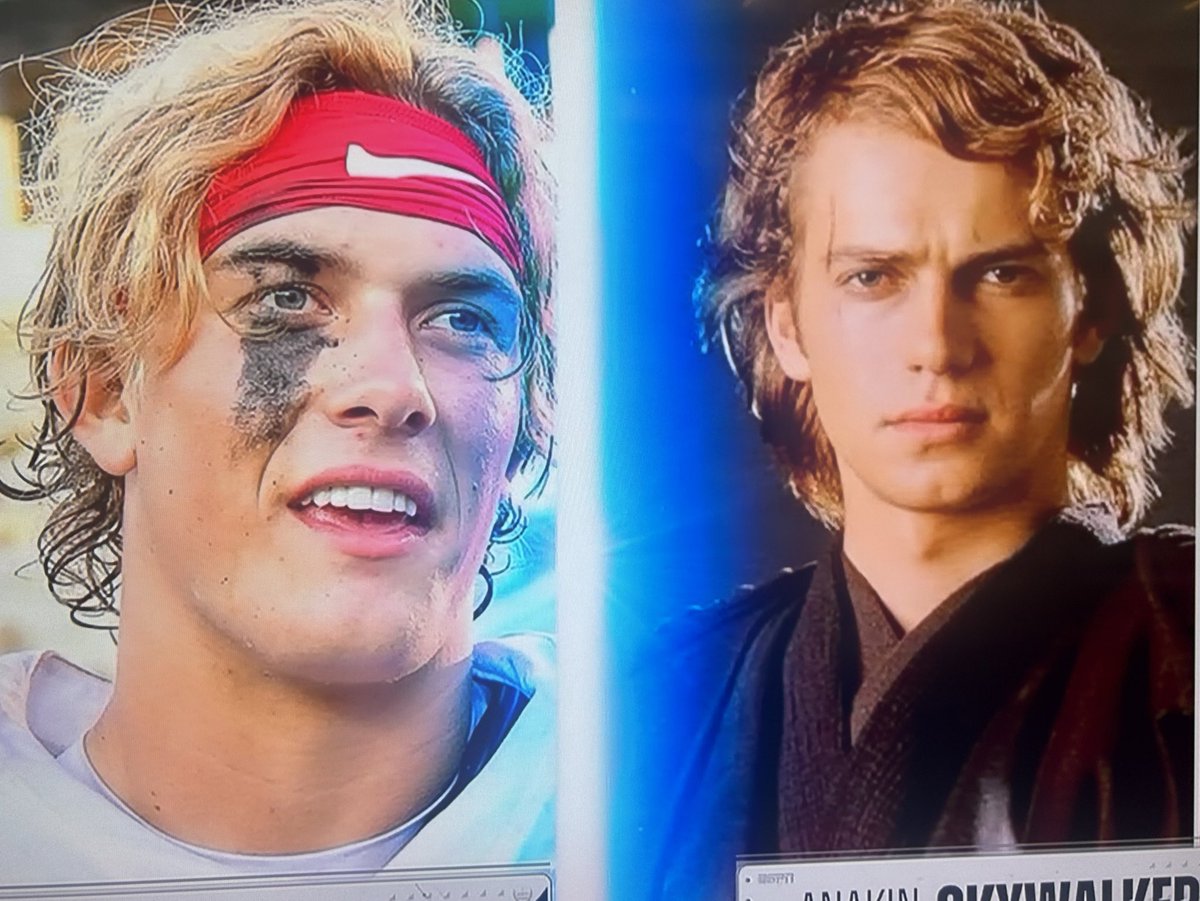 Jaxson Dart wearing one streak of eye black as an Anakin Skywalker tribute is the single nerdiest act in college football history. Count me as a big fan.