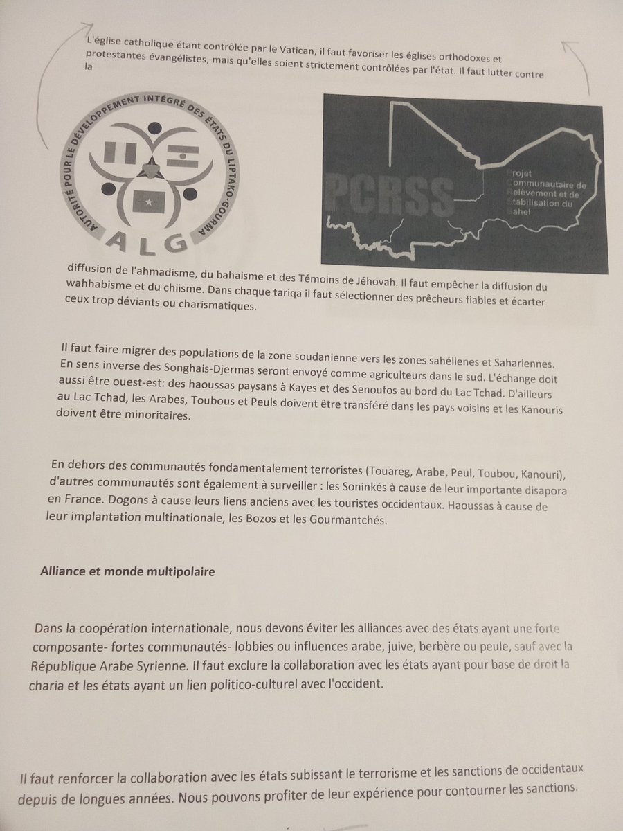 LPeuls's tweet photo. @Taanumleele @NdiHamidou Voilà l'idéologie raciste de l'homme nouveau correspond trop à un document que j'ai reçu hier sur whatsapp, je sais pas si c'est 1 vrai ou 1 faux, mais ceux qui ont écrit ça sont encore plus malade que je pensais, lisez: https://t.co/EFD601Yvrr