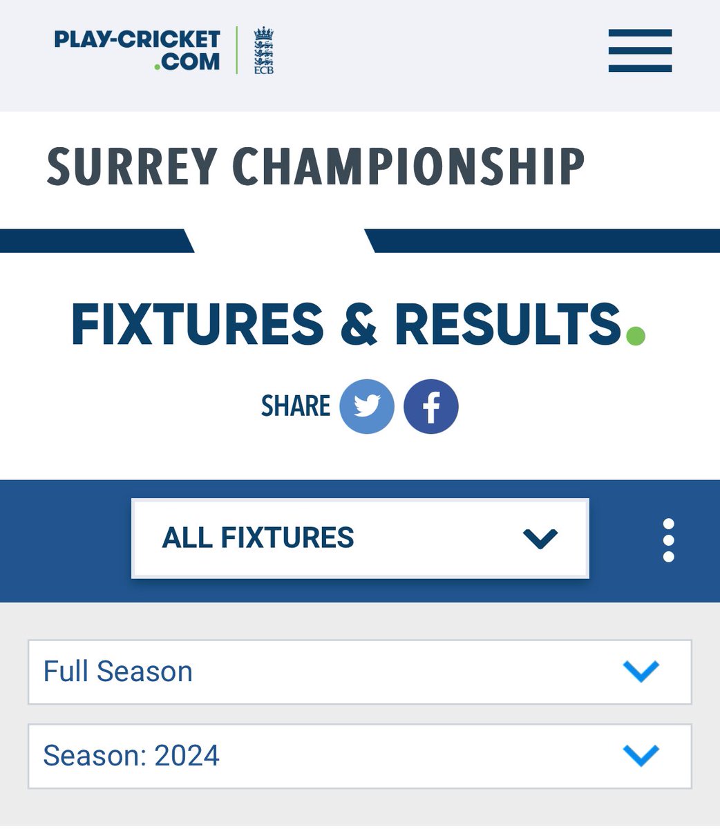 2024 Fixtures were published this week:

surreychampionship.play-cricket.com/Matches?utf8=✓&amp;tab=Fixture&amp;selected_season_id=257&amp;seasonchange=f&amp;fixture_month=13&amp;season_id=257&amp;season_id=257&amp;cup_id=none&amp;division_id=117425&amp;view_by=month&amp;division_id=117425&amp;cup_id=none