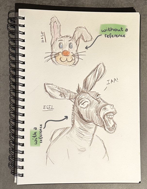 The difference between drawing with a reference picture and without