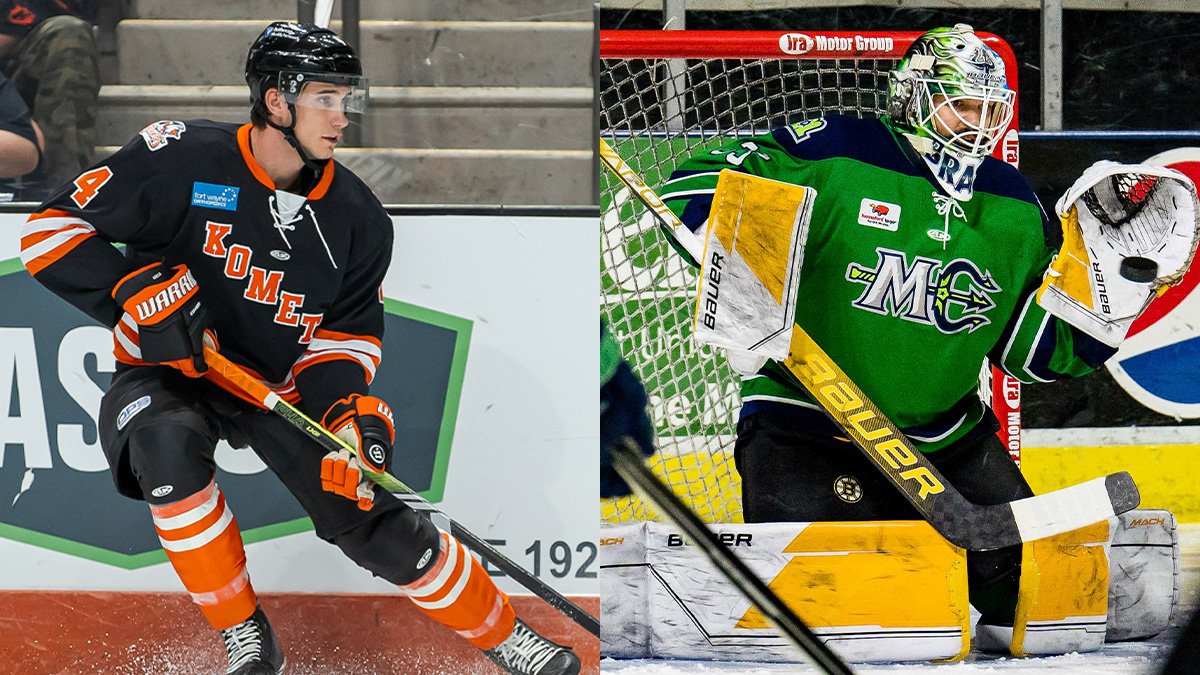 MarinersOfMaine's tweet photo. 🚨TRADE ALERT🚨 The Maine Mariners have acquired defenseman Darien Kielb and goaltender Francois Brassard from the Fort Wayne Komets in exchange for forward Ethan Keppen and defenseman Mackenzie Dwyer. Read more: https://t.co/FijOSEf4vk #FiveSeasonsDeep https://t.co/giVNJpaKa4