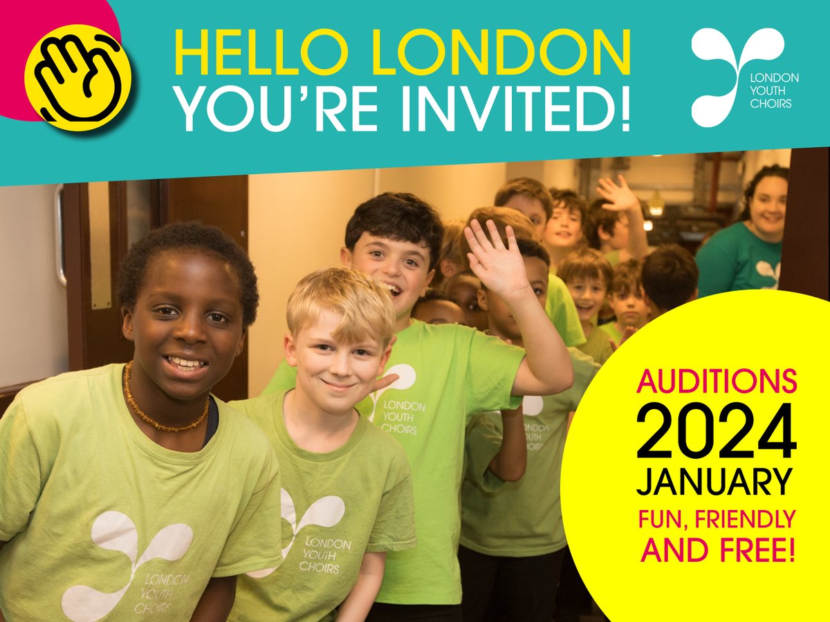 LOVE TO SING? NEVER SUNG IN A CHOIR BEFORE? 4.30PM, THURS 11TH JAN 2024 We're inviting children in years 3-6 to come to @lonyouthchoirs LYC’s FUN, FRIENDLY & FREE auditions on Thurs 11th Jan @bgartscentre! Sign up for an audition by Tues 2nd Jan: londonyouthchoirs.com/join-lyc/ #whatson