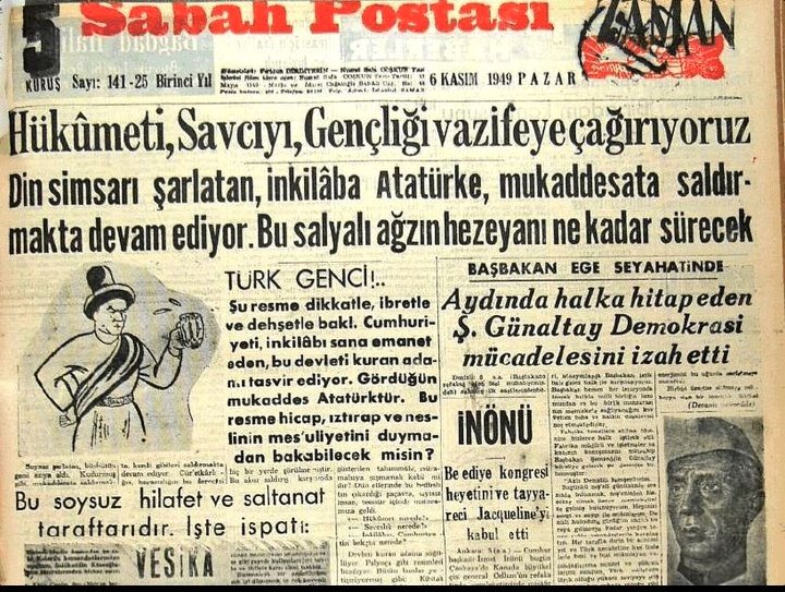 SMEYDAN's tweet photo. Hem Necip Fazıl'ı örnek alıp, hem Atatürk'ten yana olunmaz.

Dün gece Arabistan'da yaşanan rezaletten sonra Türk milleti  Atatürk'e sahip çıkarken, bu gece iktidar, tescilli Atatürk ve Cumhuriyet düşmanı Necip Fazıl'ı anıp "Necip Fazıl Ödülleri" dağıttı. 

Peki iktidarın öve öve bitiremediği Necip Fazıl kimdir?

Necip Fazıl, önceleri "Atatürk Dirilecektir" diye Atatürkçü çizgide yazılar yazacak kadar bir Cumhuriyetçiydi. Sonra CHP'den milletvekili olmak istedi, yüz bulamayınca DP'ye yanaştı ve Menderes'ten sızdırdığı paralarla finanse ettiği Büyük Doğu dergisinde Atatürk'e, İnönü'ye, CHP'ye ağza alınmayacak çirkin bir üslupla saldırdı. 

Yassıada Duruşmalarında Necip Fazıl'ın Menderes'e yazdığı para isteyen mektuplar ortaya saçılırken, Menderes de Necip Fazıl'a örtülü ödenekten 147 bin lira para ödendiğini doğruladı. Bkz,👇

https://t.co/Oo5JS4ztir

Necip Fazıl yıllar boyunca Atatürk ve Cumhuriyet düşmanlığıyla ürettiği gerçek dışı tarih tezleriyle genç kuşakları Türkiye Cumhuriyeti'ne ve Atatürk'e düşman eden, ayrıca para karşılığı yazılar yazmak yanında kumar vb. kötü alışkanlıkları olan biriydi.

Yıllarca Atatürk'e ve Cumhuriyet'e yalan ve iftiralarla saldıran Necip Fazıl çocuklarımıza rol model olamaz. 

Üç okuma önerisi:👇

https://t.co/vOMFajqO7X

https://t.co/ezKDbcuqF1

https://t.co/PcR5xJuC6W