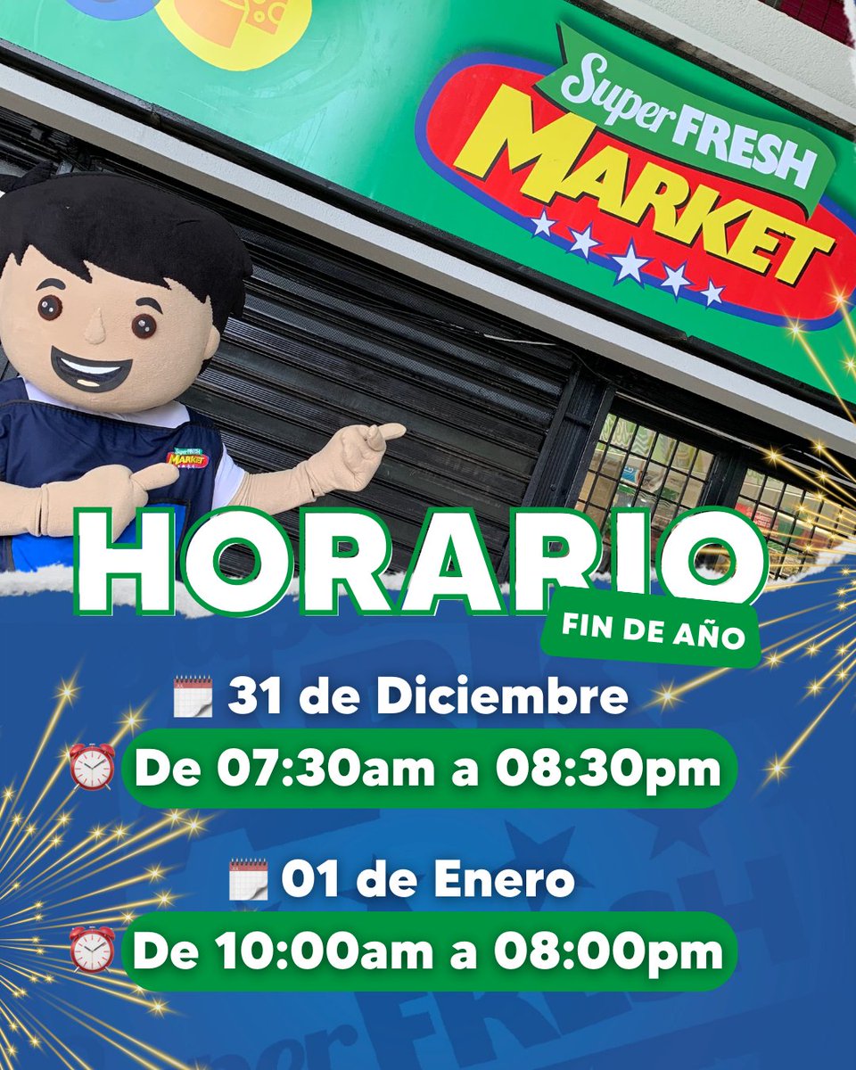 freshmarketmcbo's tweet photo. ¡Horarios especiales para celebrar juntos!😎❤

🥂Este 31 de diciembre abiertos desde las 7:30 a.m. hasta las 8:30 p.m.

🎉El 1 de enero desde las 10:00 am hasta las 8:00 p.m.

¡Te esperamos con productos de calidad y el mejor servicio! https://t.co/9izcDTcTSQ