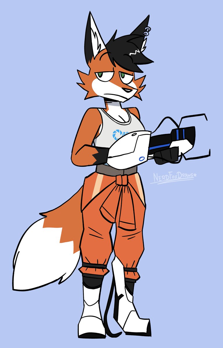 She thought there was a cake as reward
#cartoon #digitalart #originalcharacter #anthro #furry #wolf #Portal