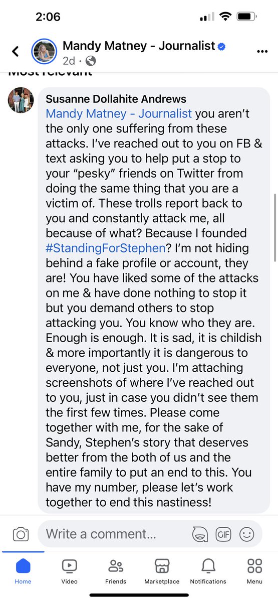 SusanneAndrews_'s tweet image. @MandyMatney I’ve reached out to you numerous times asking for your help to put a stop to this bullying for everyone’s sake. NOT ONLY HAVE YOU IGNORED IT, YOU CONTINUE TO ENCOURAGE IT. If you want this to stop do what is right instead of running away from it.