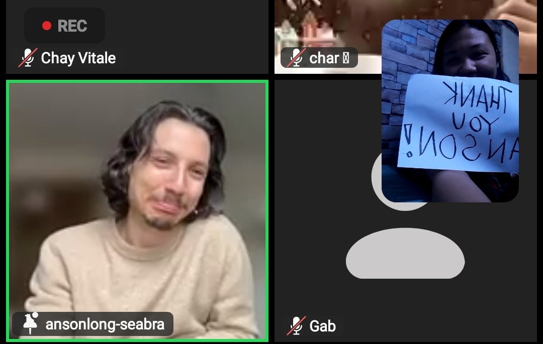 affirminganson's tweet photo. genuine reaction from a very genuine person. thank u for ur time @ansonseabra !!!! i love u. #StayForeverYEP https://t.co/qzRIlk19mo