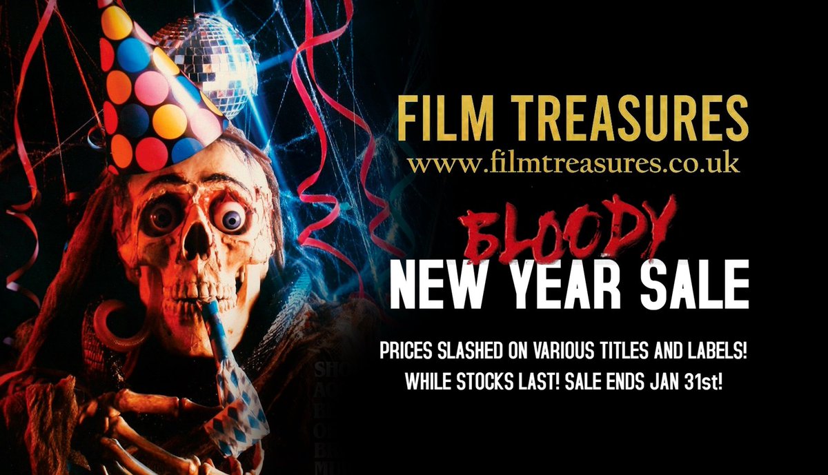 THE BLOODY NEW YEAR SALE IS NOW LIVE! filmtreasures.co.uk/on-sale We hope you all had a great Christmas full of great films! To see in the new year we thought we'd have a BLOODY NEW YEAR SALE to blow out the cobwebs and start 2024 with some great bargains for you all!