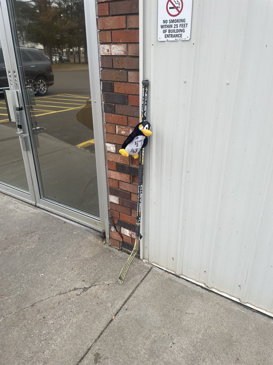 Nice memorial to <a href="/adamjohnson_7/">Adam Johnson</a> outside the arena in Rice Lake Wisconsin