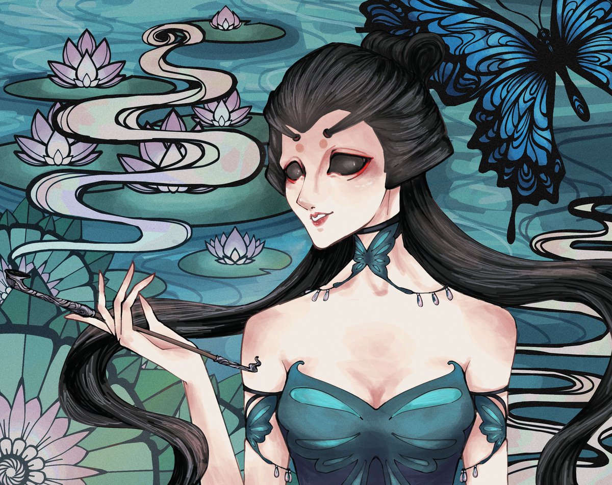 Laranja_ily's tweet photo. Geisha wearing Yuko Ichihara's costumes 🦋

#第五人格 #identityVイラスト #IdentityV https://t.co/ktOeqpg84m