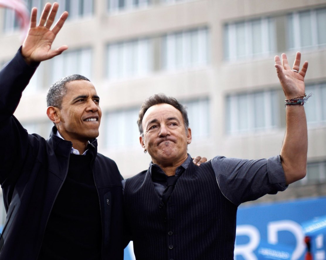 AZ_Brittney's tweet photo. Bruce Springsteen and President Obama, who was Born In The USA! 

Drop a ❤️ and Repost if you love The Boss and Barack! https://t.co/anKPBGMWva