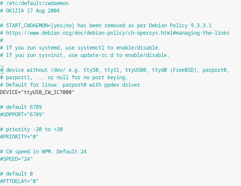 To use the CW part of the RigExpert Standard with #Cqrlog under GNU/Linux #debian12 you must use the 'cwdaemon' daemon