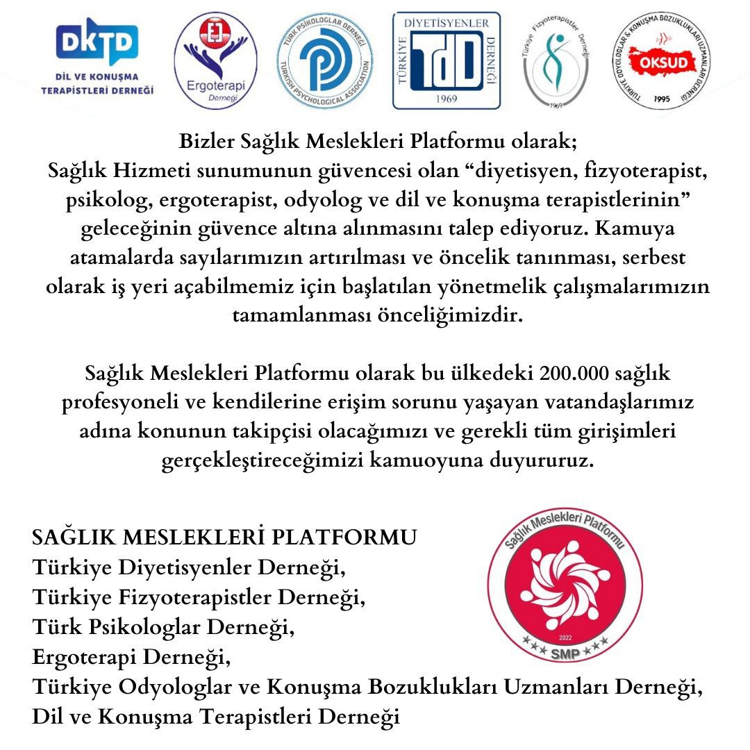 Fizyoterapistler aldıkları eğitimle, bireyi/hastayı değerlendirme, tedavi planı oluşturma, uygulama, sonuçlandırma ve hasta takibi için yeterli bilgi ve donanımına sahiptir. #serbestcalismayonetmeligi @drfahrettinkoca @saglikbakanligi @iletisim @milliyet @anadoluajansi