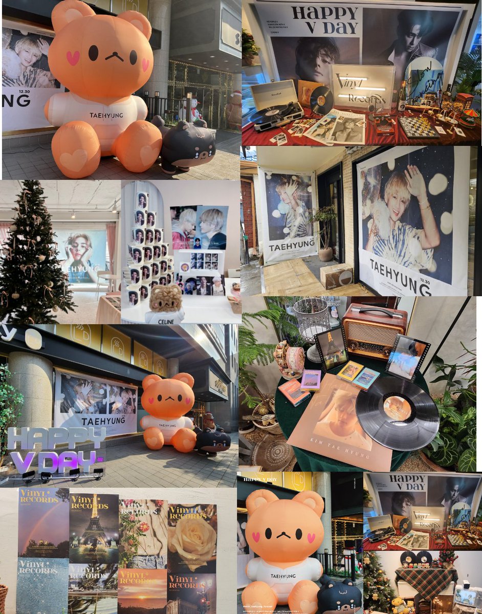 v_hotrends's tweet image. Fans organize 50+ cafe events in SK &amp;amp; Japan for #V's HAPPY V DAY. NUNA V most-followed fb is hosting 6 cafe events to celebrate #HAPPYVDAY Each cafe boasts own unique design. Most notably, cafe in Myeong-dong has a giant bear #KimTaehyung &amp;amp; Yeontan balloon doll at the entrance #V