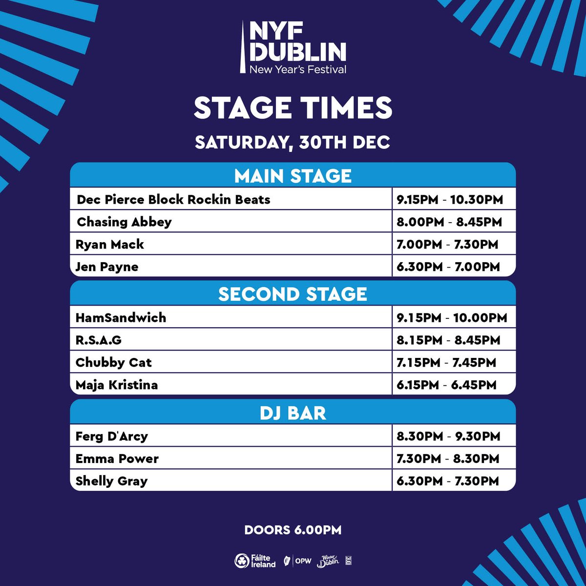 ⭕️UPDATED STAGE TIMES ⭕️ ✨ Day 2 is here, and it's time to create unforgettable memories at Collins Barracks @NMIreland Strictly Over 18's Event. Final tickets on sale now from Ticketmaster. 📷 For full info visit nyfdublin.com #TheOnlyPlaceToBe #NYFDublin