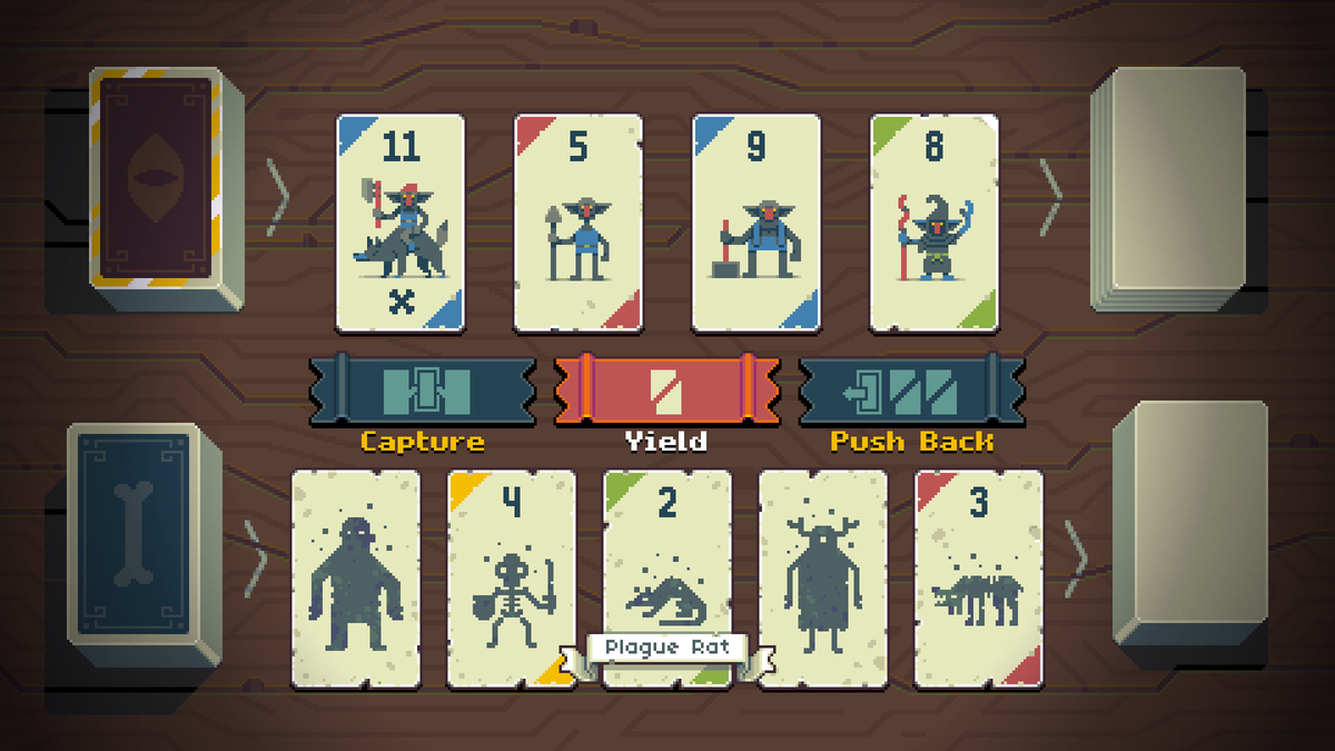 "Bring me the head of the Goblin King!"

I decided to learn #GodotEngine over the holidays by making a simple deckbuilder
#screenshotsaturday #pixelart