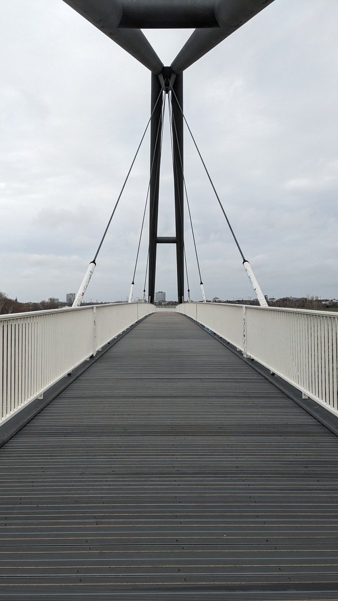 Rechts der Radwegweiser, wenig später wird's dann ein Gehweg 👊. <a href="/Duesseldorf/">Stadt Düsseldorf</a> wird da noch nachgebessert, jetzt wo die Brücke saniert wurde? #radwegende #eurovelo @ADFCDuesseldorf #duesseldorf