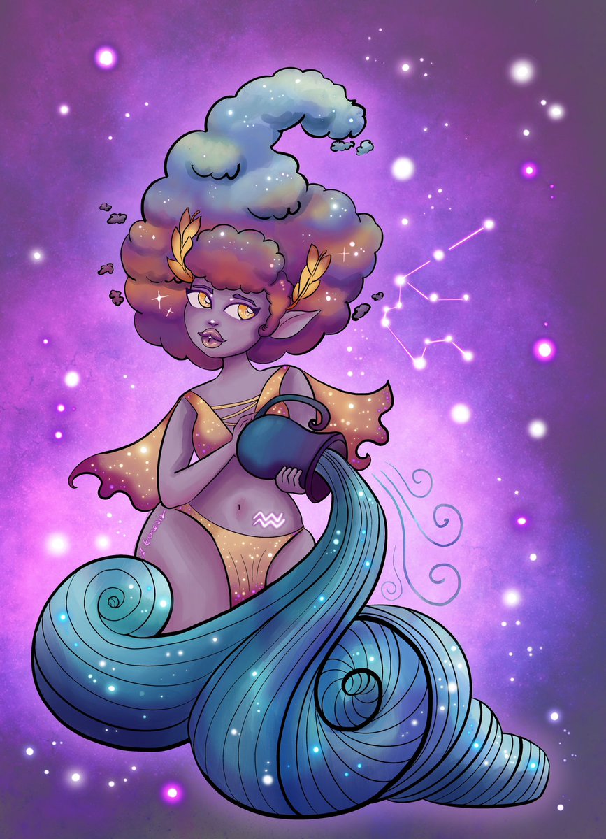 LadyGenesisArt's tweet photo. Aquarius ♒️ #art  #zodiac #digitalartwork https://t.co/indz7nOsru