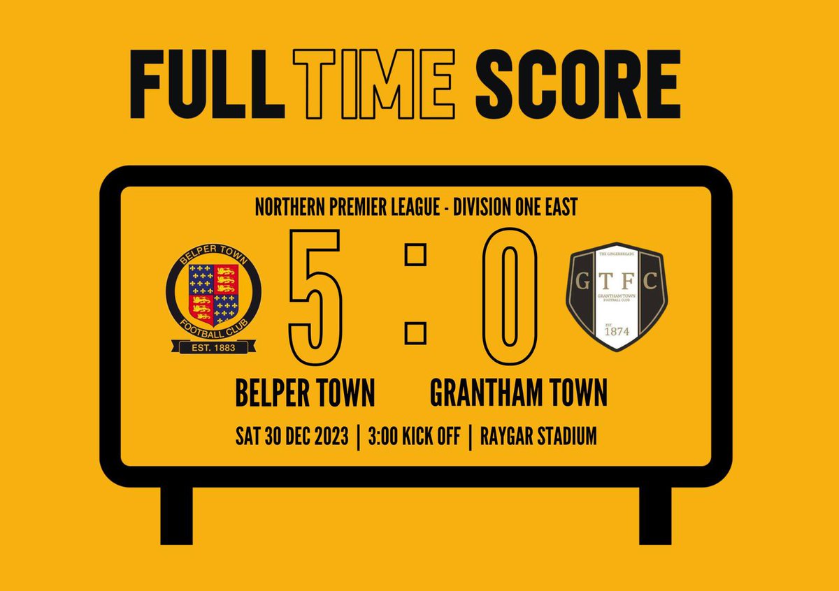 An excellent way to round off 2023 👏

Safe journey home to <a href="/granthamtownfc/">Grantham Town FC</a> and their sizeable and vocal travelling contingent 🤝

Thank you very much for your support in 2023, and wishing you a healthy and prosperous 2024!

We go again next week at Dunston 👊