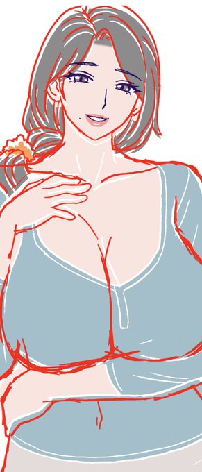 絵コンテ作業は終わったので
ラフ画を清書していきます
胸ラインを念入りに描き直してるところです 