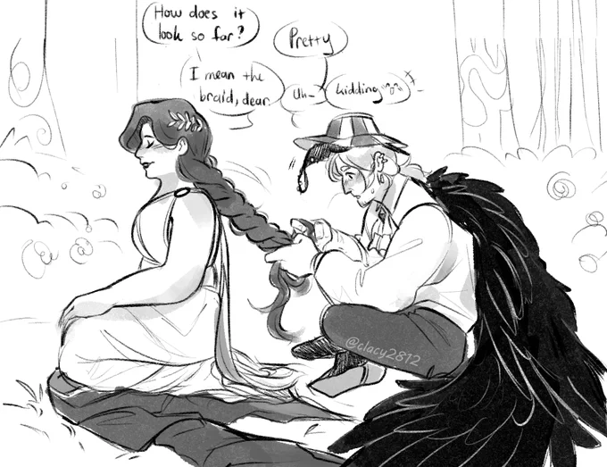 Helping (future wife) braiding :)

[greekmythology AU]
#trixtinfanart #philzafanart 