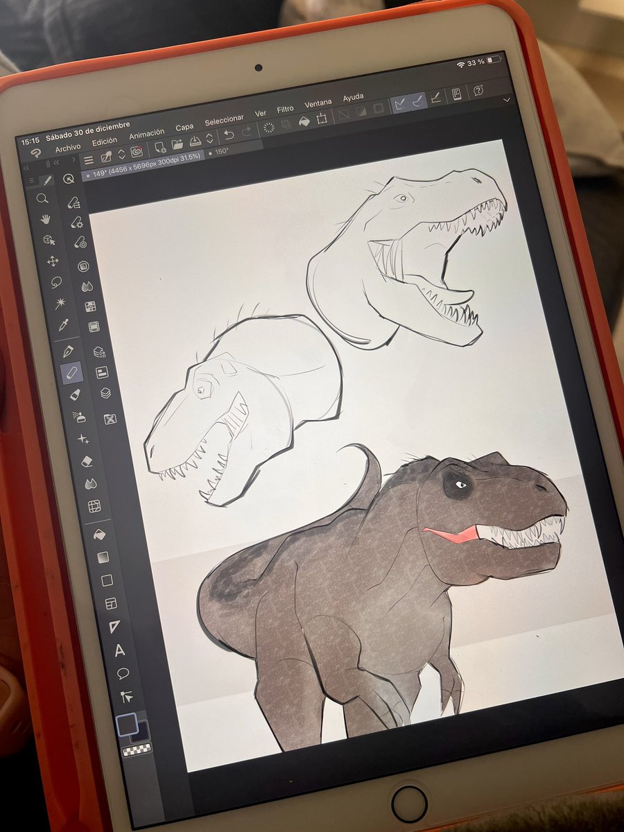 Sketching big mates🦖 #dinosaur #trex