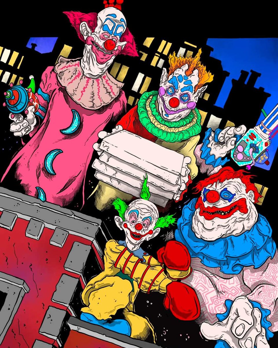 Klowns from outerspace! Homage to tmnt I just finished. ##killerklownsfromouterspace #ninjaturtles #homage #horror