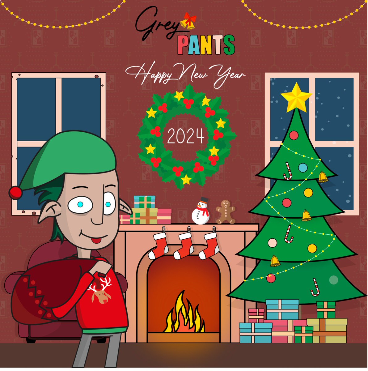 We at Grey pants wish everyone a happy new year!!!  🧑‍🎄🦌
Whether it's red on top  or red inside, let your pants be gray!!! 🩶

 first good news of the New Year. 
Greypants 
Supply : 3000
Greylist ( GTD Freemint )

#2024 #freemint