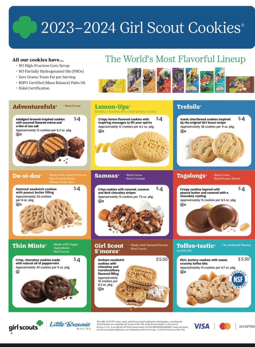 Don’t run out of your favorite cookies. Preorder from Avery for guaranteed cookies. We deliver first weekend in February and $ is due then.