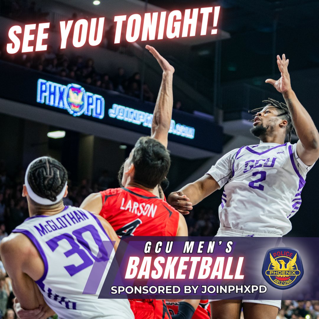 joinphxpd's tweet photo. Headed to the @GCU_MBB game tonight? Swing by and join us in front of the arena before the game to discover exciting career opportunities with #JoinPHXPD and the @CityofPhoenixAZ. See you there from 4-6PM! 🏀 https://t.co/loQEMqAiHU