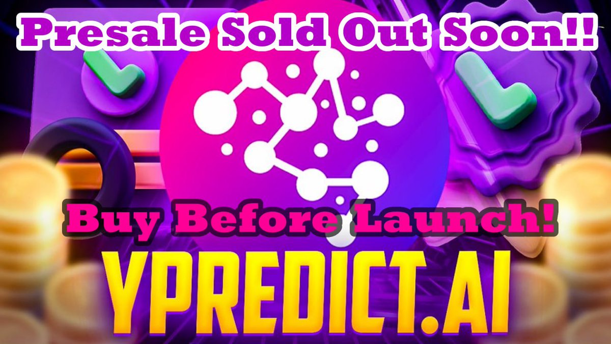 A_D_Crypto's tweet image. yPredict Ai Presale Token Update! Old Presale About To End! Ai Trading S... youtu.be/pkZidE-rpXE?si… via @YouTube 
#presale
#ypredict
#ai
#crypto