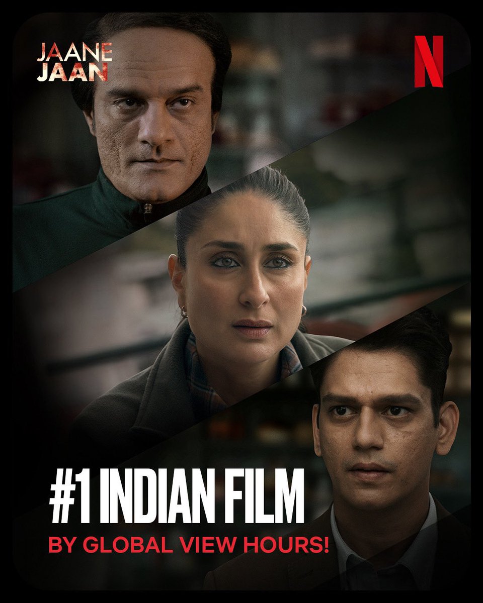 الأفلام الأكثر شهرة و مشاهدة على Netflix عالميًا :

1. #JaaneJaan ( كارينا كابور خان )

2. #ChorNikalKeBhaga ( يامي غوتام )

3. #Jawaan ( شاه روخ خان )

4. #MissionMajnu (سيدهارت مالهوترا )

5. #Khufiya  ( تابو ، علي فاضل ،  واميكا غابي )