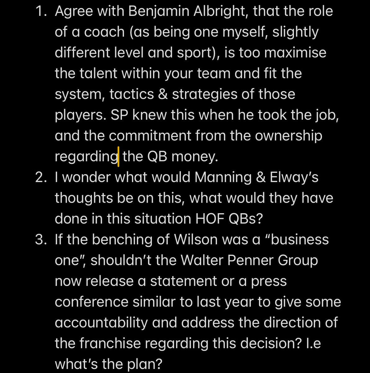 RParry_Coach's tweet photo. My thoughts as being a simple minded  @Broncos fan from the 🇬🇧, &amp; listening to @KOAColorado, national media on @DangeRussWilson situation. Clarity is need for us fans 🏈. 

@AllbrightNFL @redwardsradio @NickFerguson_25 @LewisHamilton  @JamesPalmerTV @RapSheet 

#BroncosCountry https://t.co/snItWfggRI