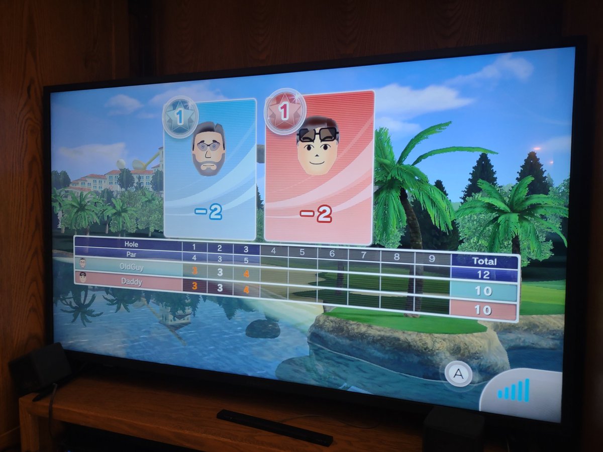 WSCIowaDad's tweet photo. Nice games with OldGuy today, my putting was not on point.  #WiiU #WiiSportsClub https://t.co/nOLAqUpyUx
